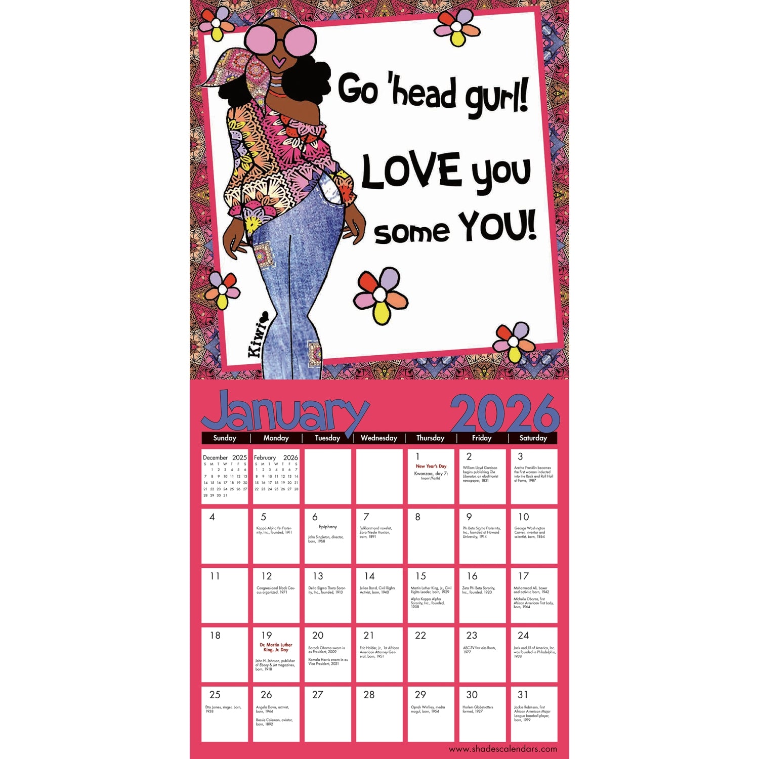 Men that Women Live For カレンダー Blessed Sista Energy: The Art of Kiwi McDowell 2026 Black Art