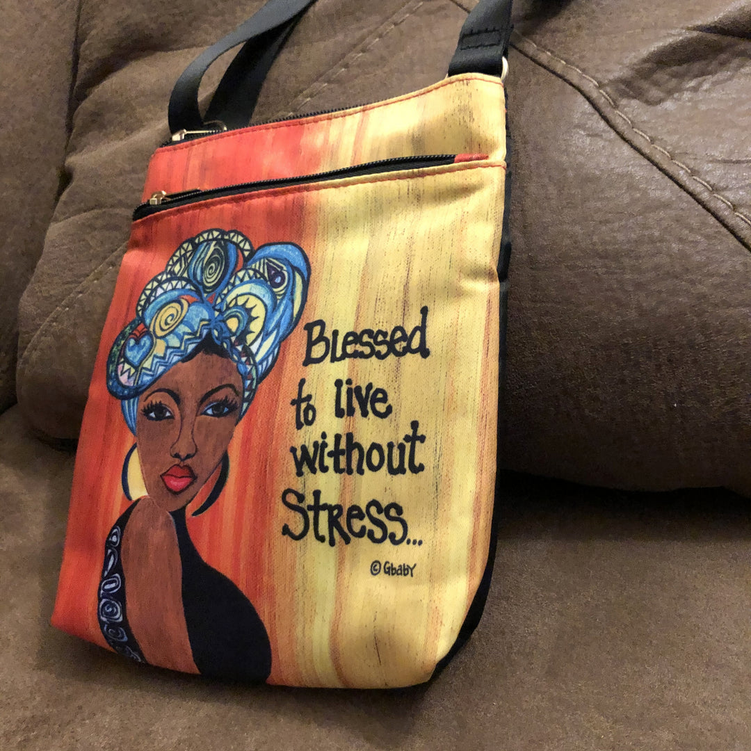 Blessed to live without Stress: African American Travel Purse by Gbaby (Lifestyle 2)