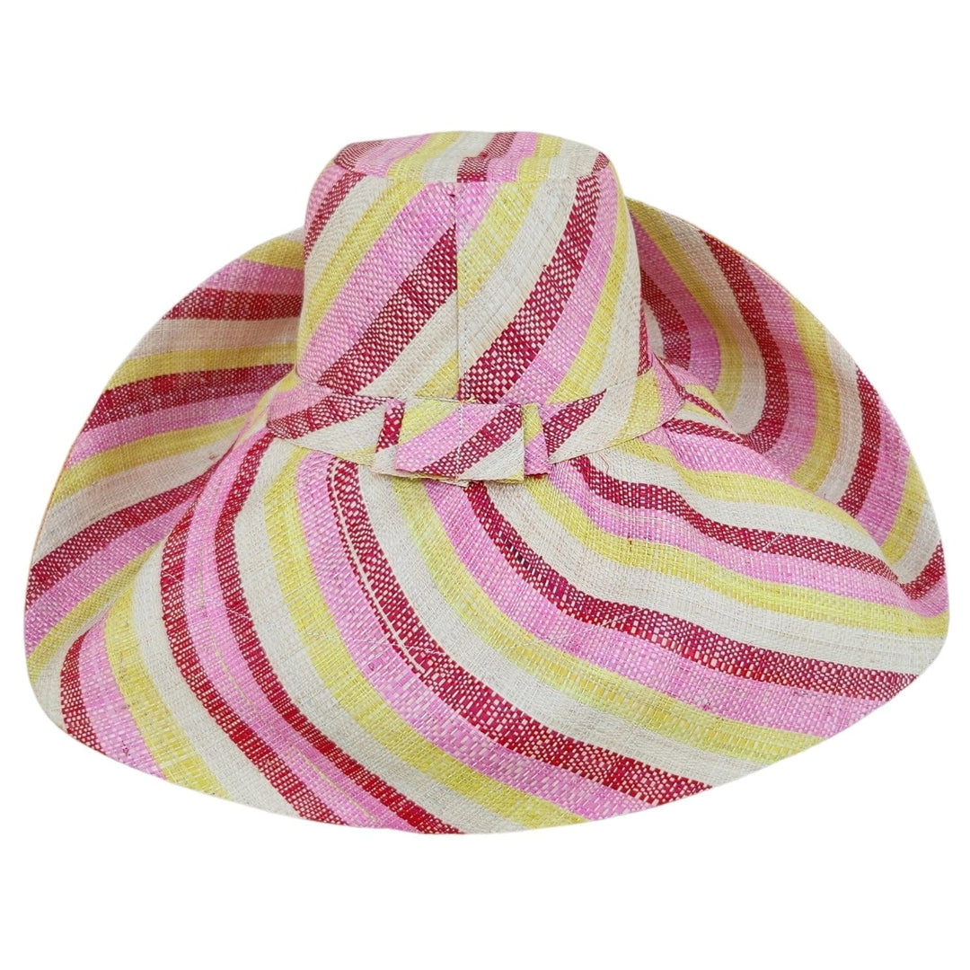 Brianna: Authentic Hand Woven Multicolor Madagascar Big Brim Raffia Sun Hat