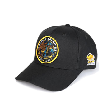 Buffalo Soldiers: Calvary Baseball Cap (Front 2) - Black cap with 'CAST' logo on a white background