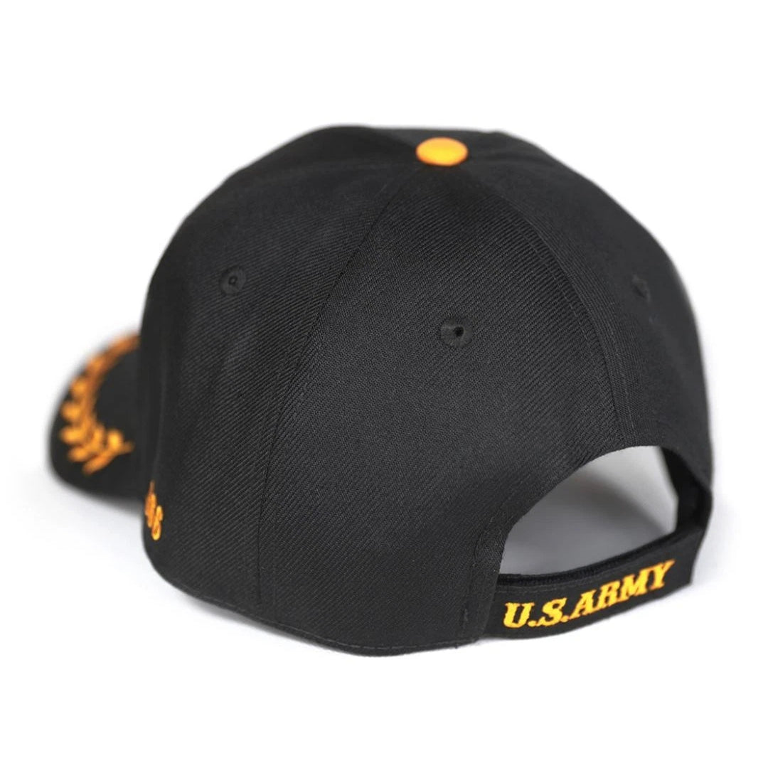 Buffalo Soldiers Baseball Cap (Rear) - Black cap with 'U.S. Army' text on a white background