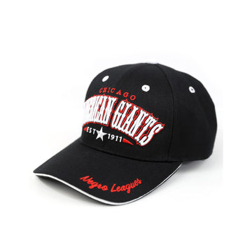 Chicago American Giants Legends Cap (Front 2) - Black baseball cap with 'Chicago American Giants' text on a white background