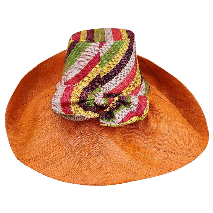 Chilton: Hand Woven Multicolor Madagascar Big Brim Raffia Sun Hat