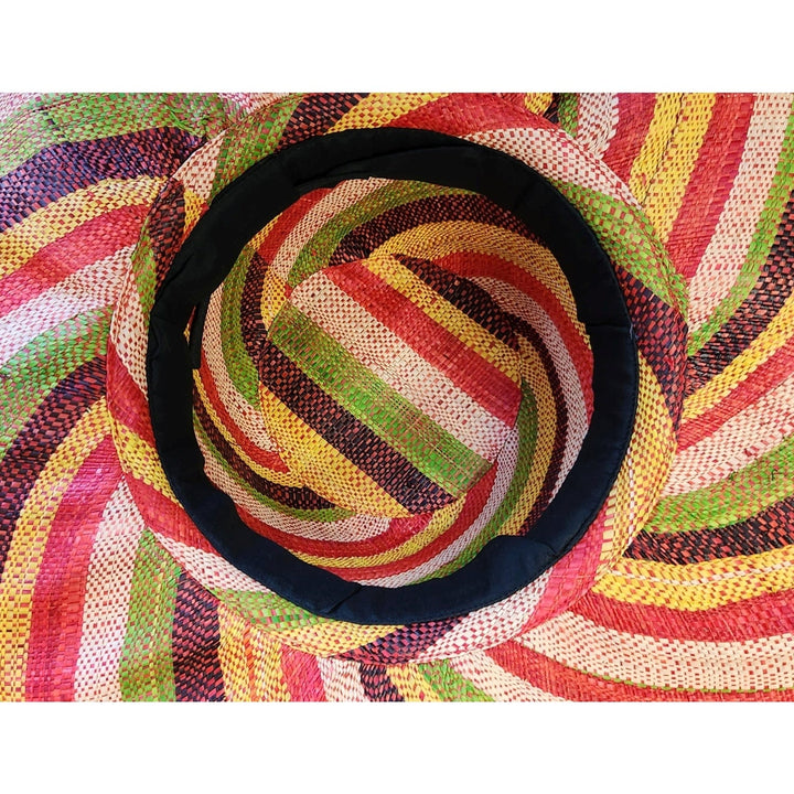 Chilton: Hand Woven Multicolor Madagascar Big Brim Raffia Sun Hat