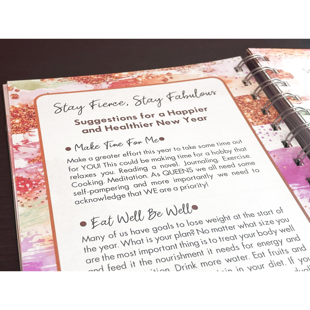 Can't Keep a Good Sistah Down by Cidne Wallace: 2026 African American Weekly Inspirational Planner (Inspirational Wisdom) - Notebook page with motivational text on a colorful background