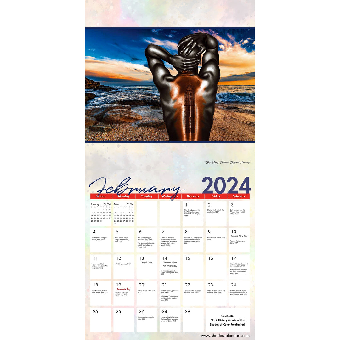 Color My Soul: The Art of Larry "Poncho" Brown 2024 African American Wall Calendar (Inside)