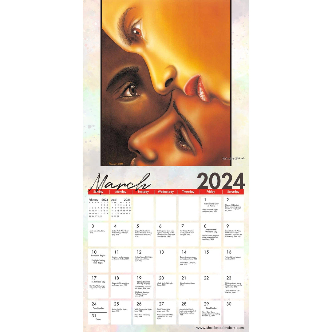 Color My Soul: The Art of Larry "Poncho" Brown 2024 African American Wall Calendar (Inside)