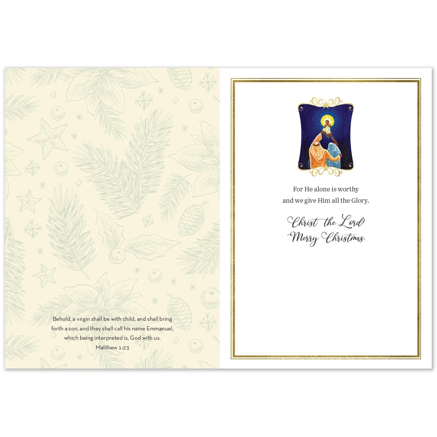 2 of 3: Come Let Us Adore Him: African American Christmas Card Box Set (Inside)