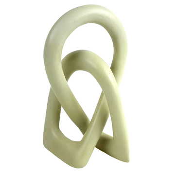 Authentic African Handmade Soapstone Eternity Knot/Love Knot (Natural) - Natural abstract sculpture on a white background