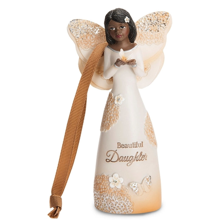 Treasured Daughter Angel: African American Christmas Ornament by Pavilion Gifts (Light Your Way Everyday)