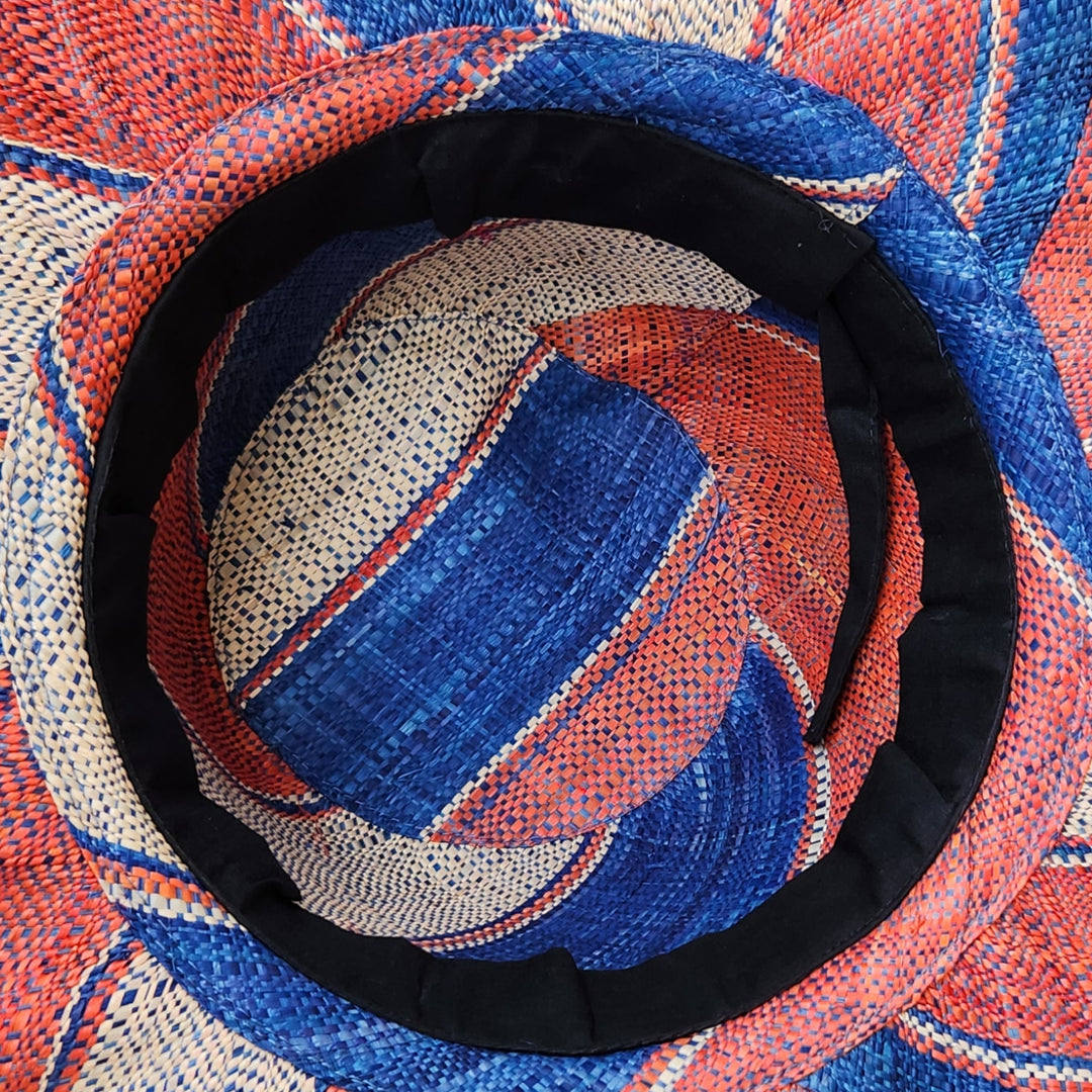 Dingani: Madagsacar Big Brim Raffia Sun Hat (Interior)