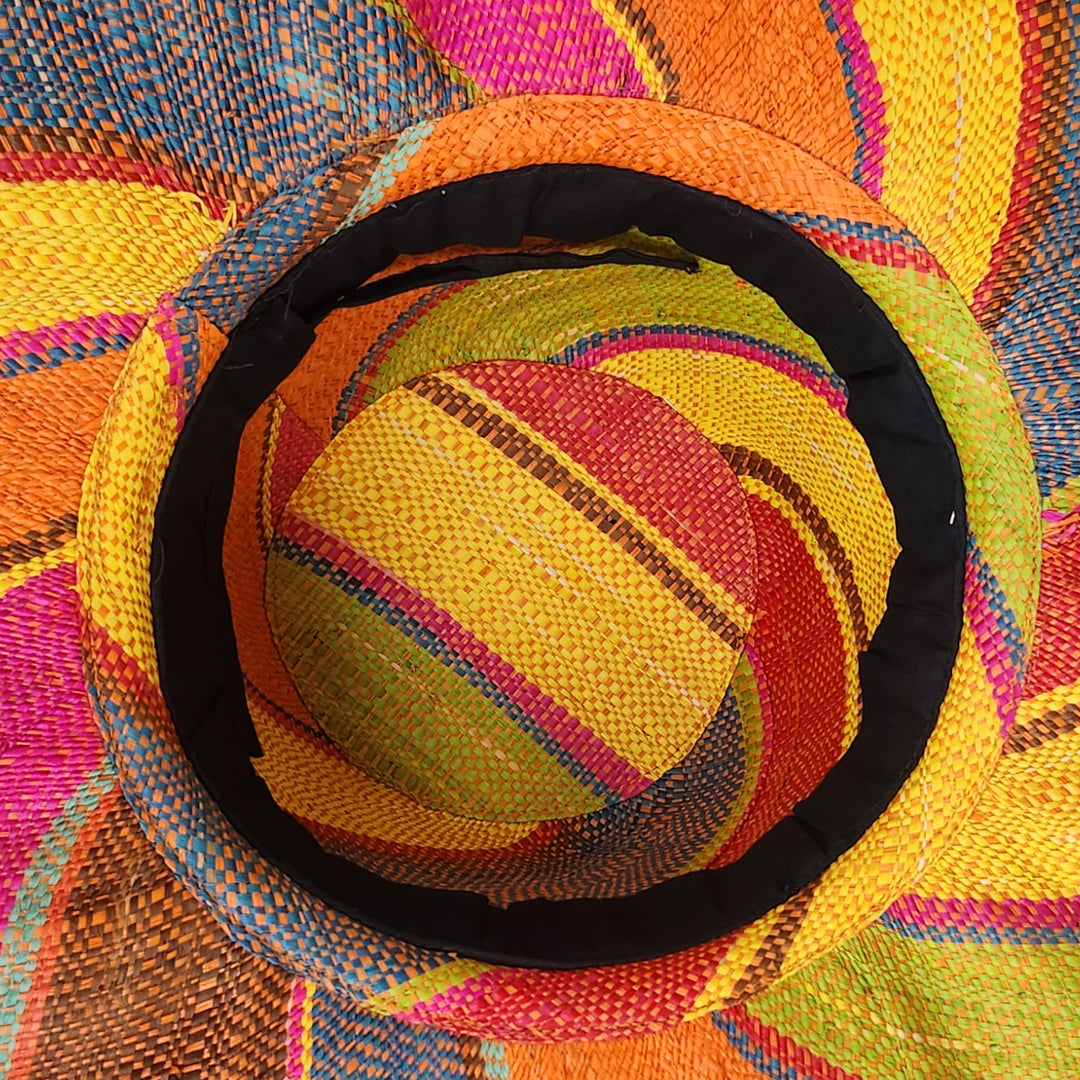 Dumisile: Madagsacar Big Brim Raffia Sun Hat (Interior)