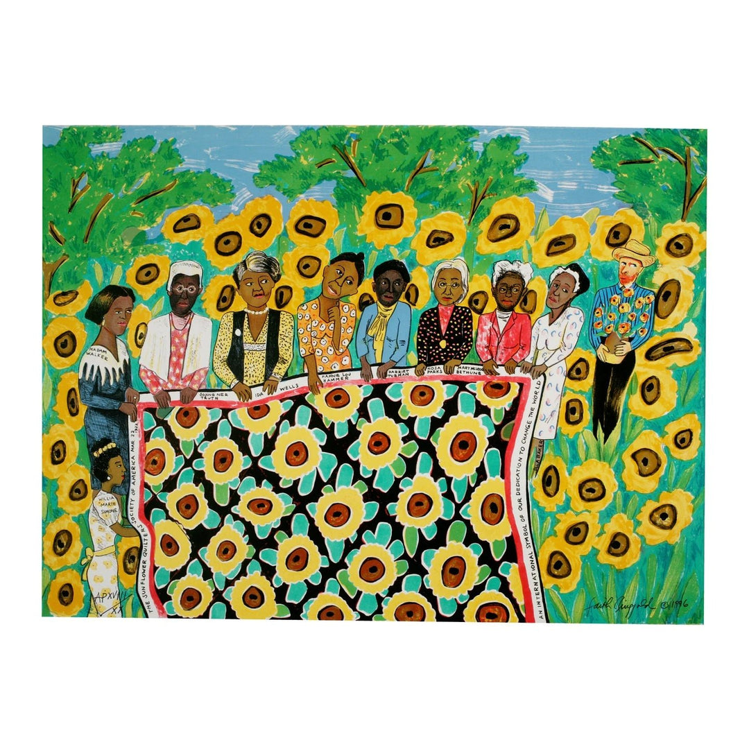 Faith Ringgold Boxed Notecard Set: Sunflower Quilting Bee (Card 1)