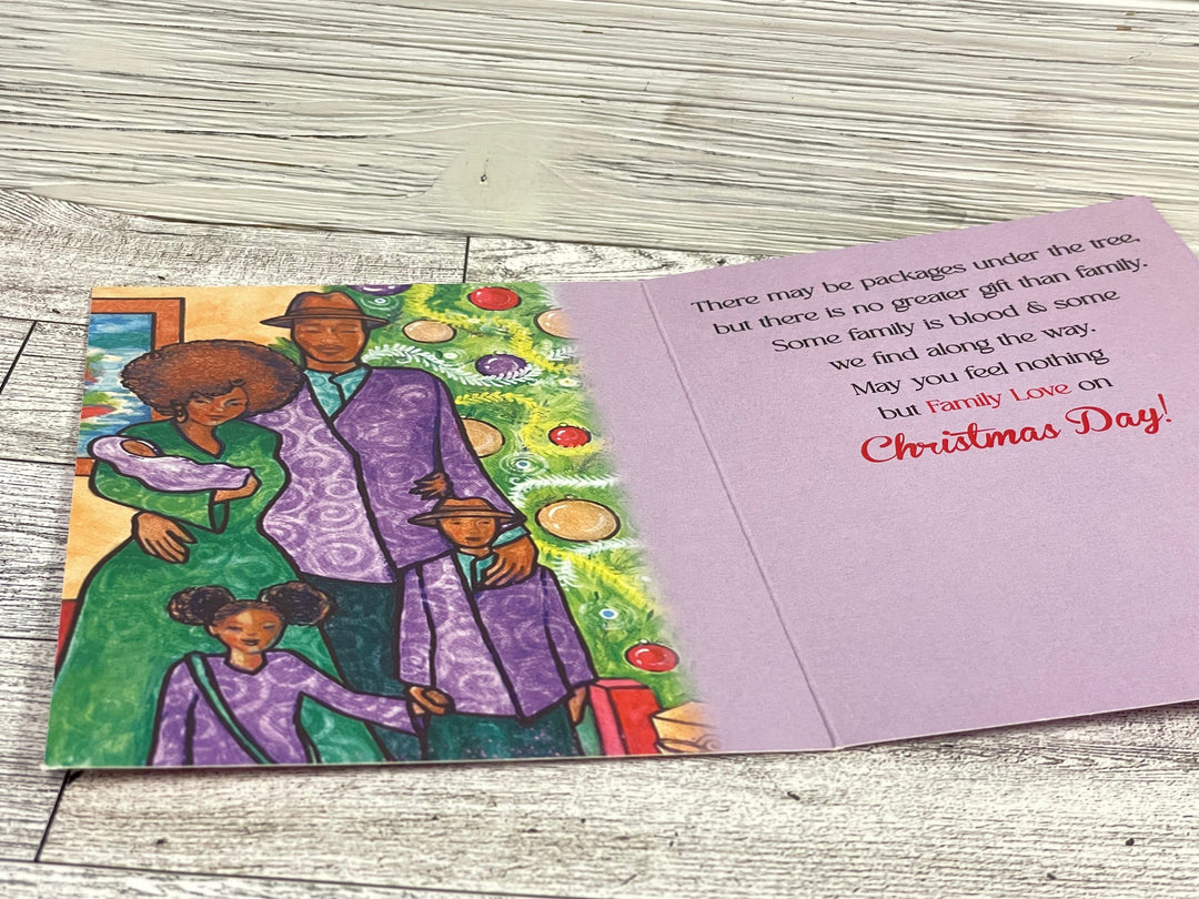 Family Brings Joy by Pamela Hills: African American Christmas Card Box Set (Inside)