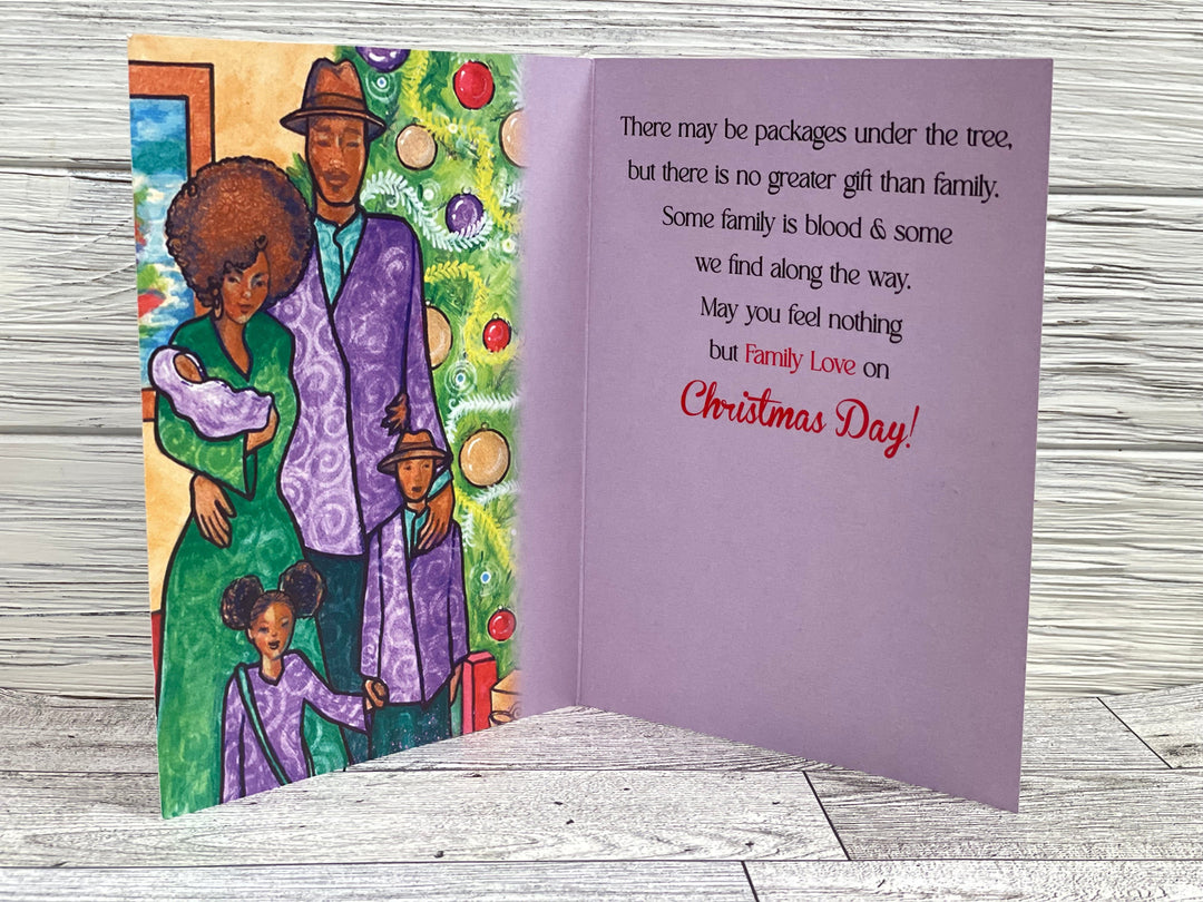 Family Brings Joy by Pamela Hills: African American Christmas Card Box Set (Inside)