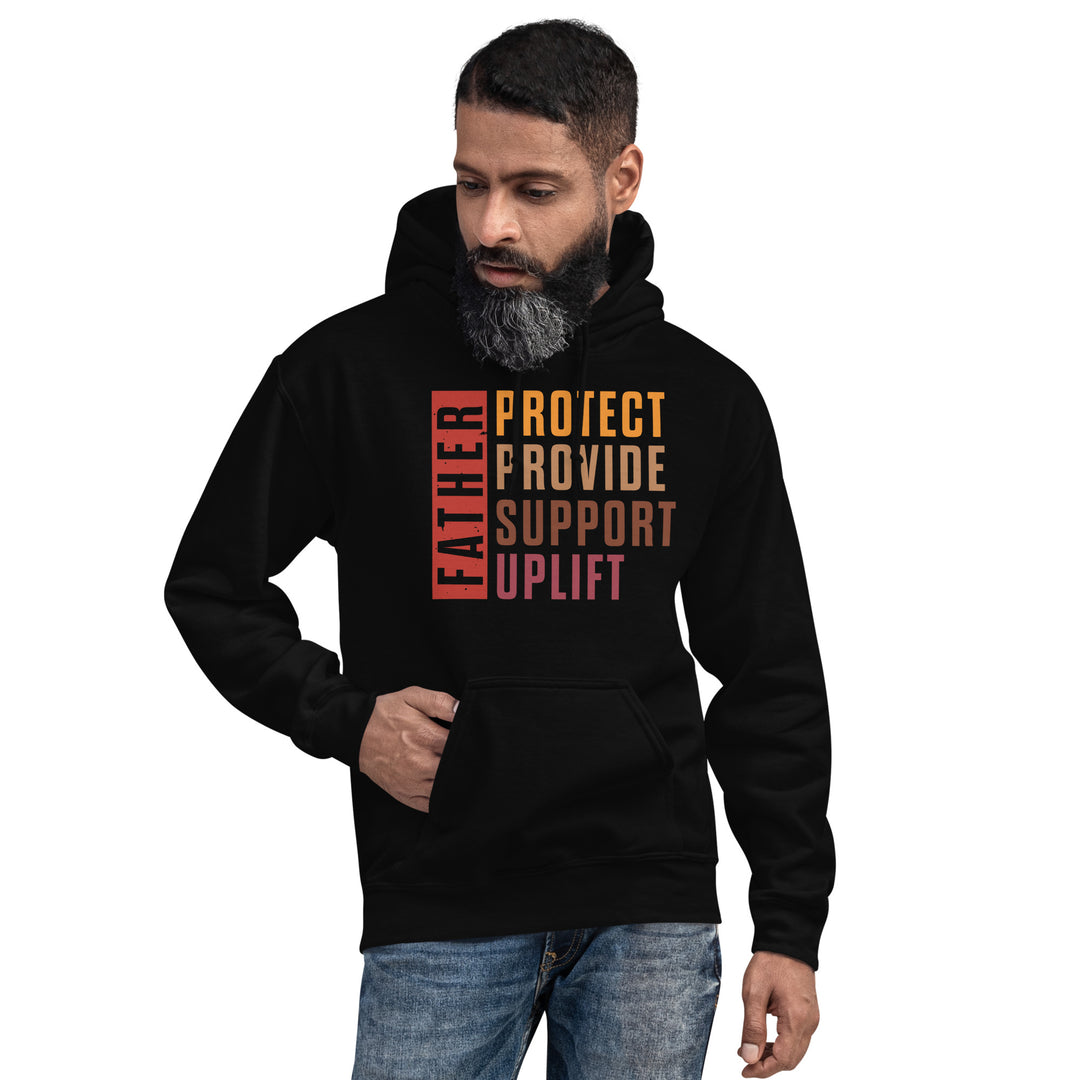 Fatherhood Virtues Unisex Hooded Sweatshirt (Black, Lifestyle3)