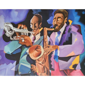 Fine and Mellow by Michael Wallace - vibrant jazz saxophonist and trumpeter artwork