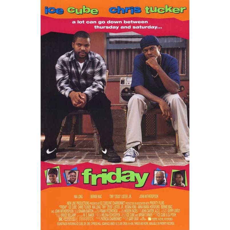 Friday movie poster featuring Ice Cube and Chris Tucker in iconic 1995 comedy