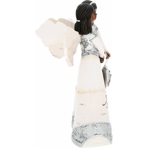 3 of 9: Friendship Angels: African American Figurine by Pavilion Gifts (Ebony Elements Collection) (Side View)