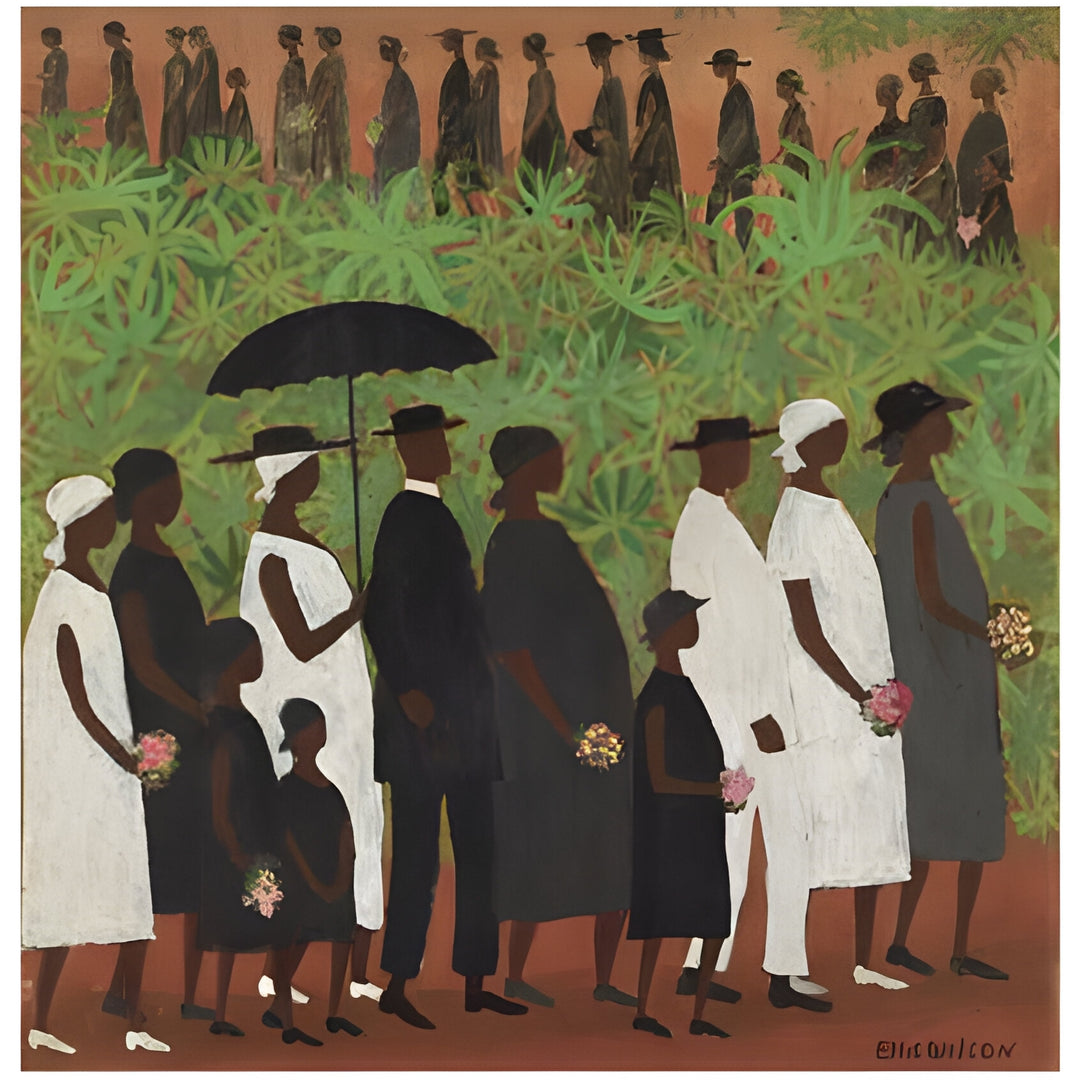 Funeral Procession by Ellis Wilson showing African Americans in dignified funeral procession (large)