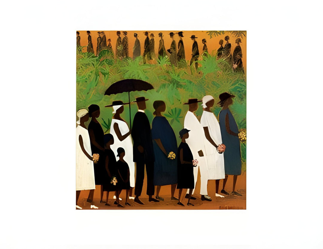 Funeral Procession by Ellis Wilson showing African Americans in dignified funeral procession (mini)