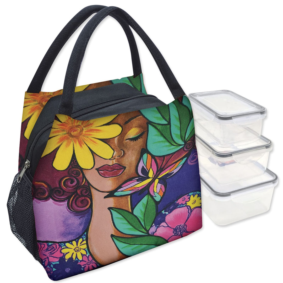 Garden Spirit Insulated Lunch Bag Set with Food Containers