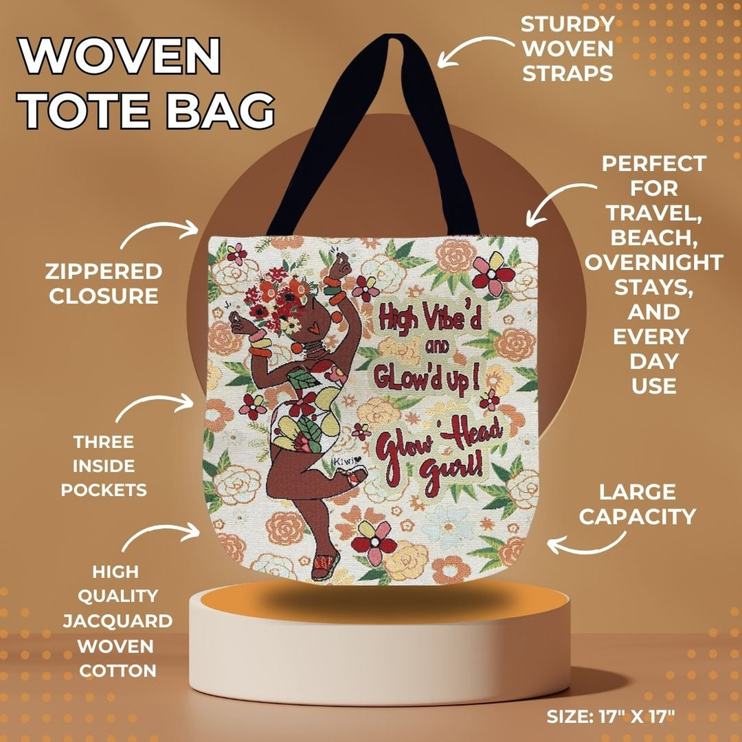 Glow'd Up Woven Tote Bag