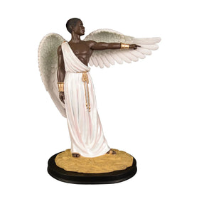 Guidance Angelic Figurine by Stephen Davis: Heavenly Visions Collection (Main) - Statue of an angel with outstretched wings on a white background
