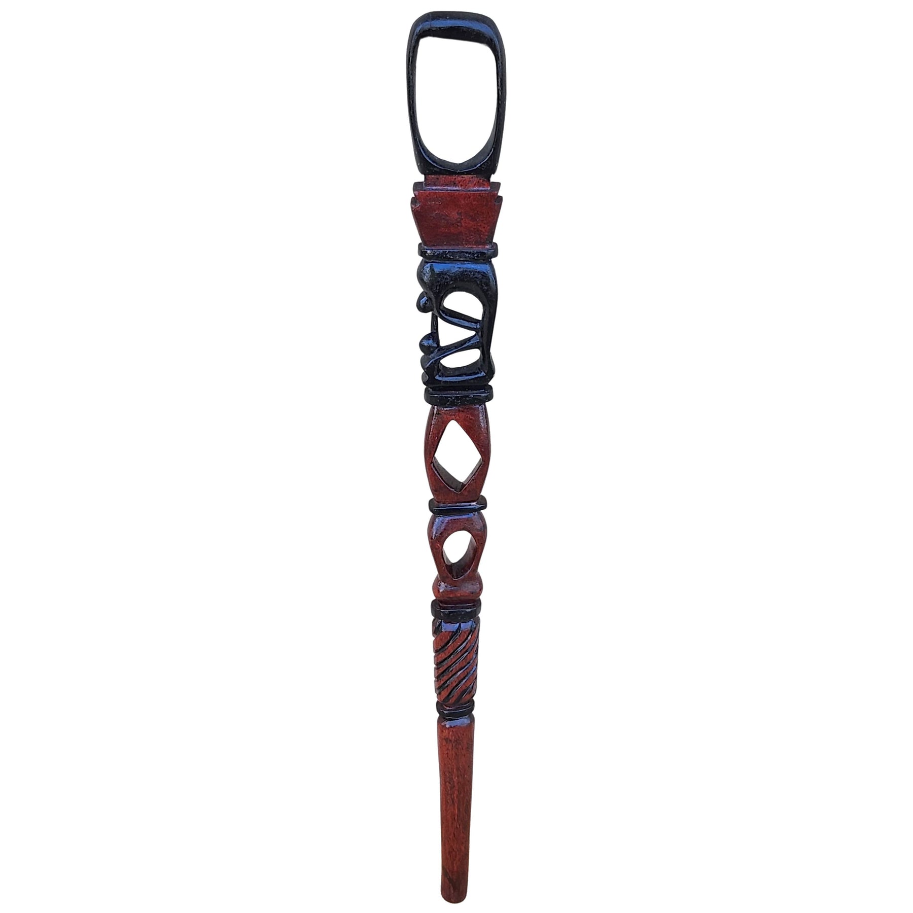 2 of 4: A Helping Hand: Authentic Makonde African Wooden Walking Stick