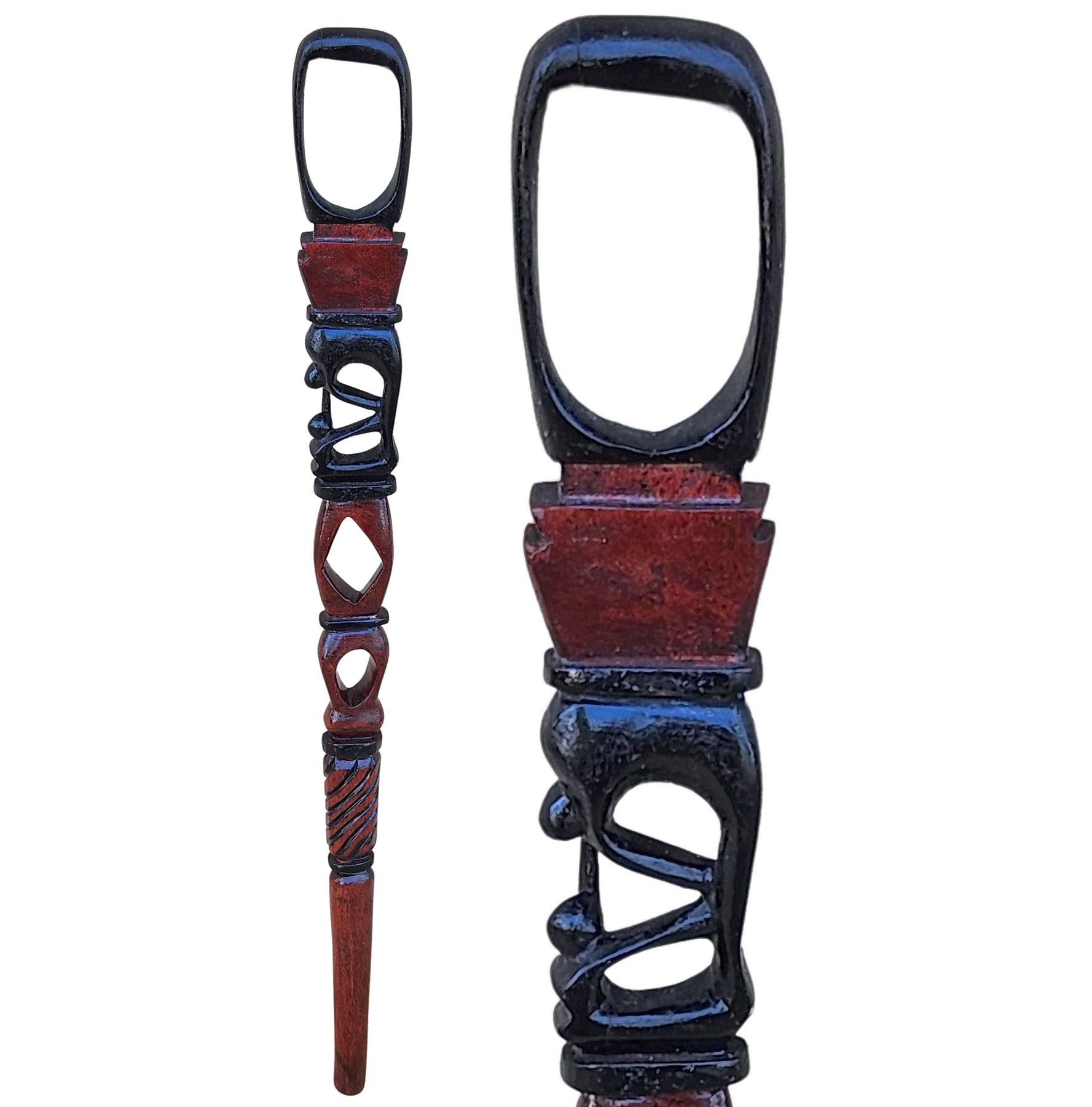 1 of 4: A Helping Hand: Authentic Makonde African Wooden Walking Stick