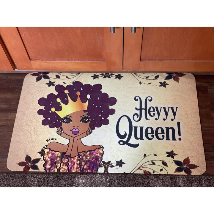 Heyyy Queen! by Kiwi McDowell: African American Interior Floor Mat