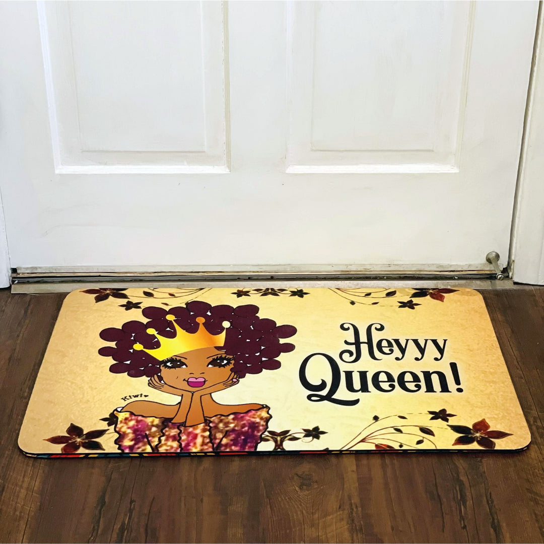 Heyyy Queen! by Kiwi McDowell: African American Interior Floor Mat