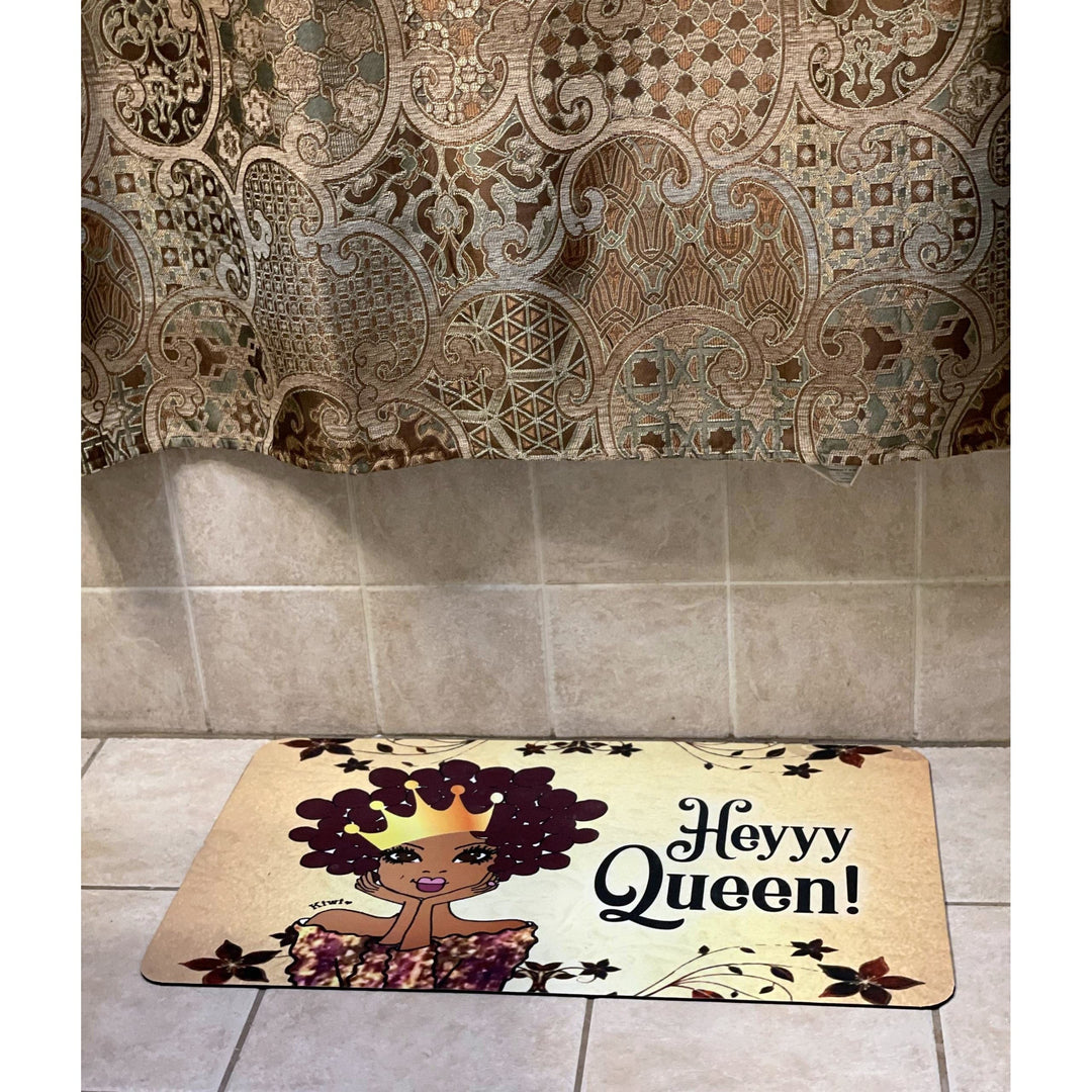 Heyyy Queen! by Kiwi McDowell: African American Interior Floor Mat