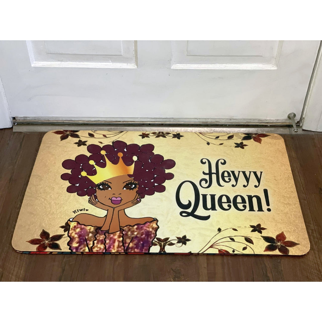 Heyyy Queen! by Kiwi McDowell: African American Interior Floor Mat