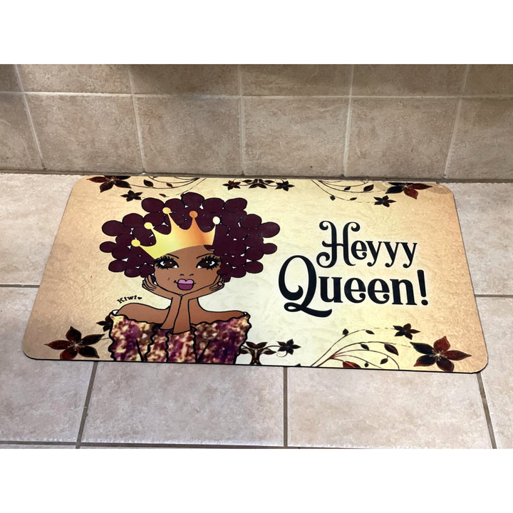 Heyyy Queen! by Kiwi McDowell: African American Interior Floor Mat