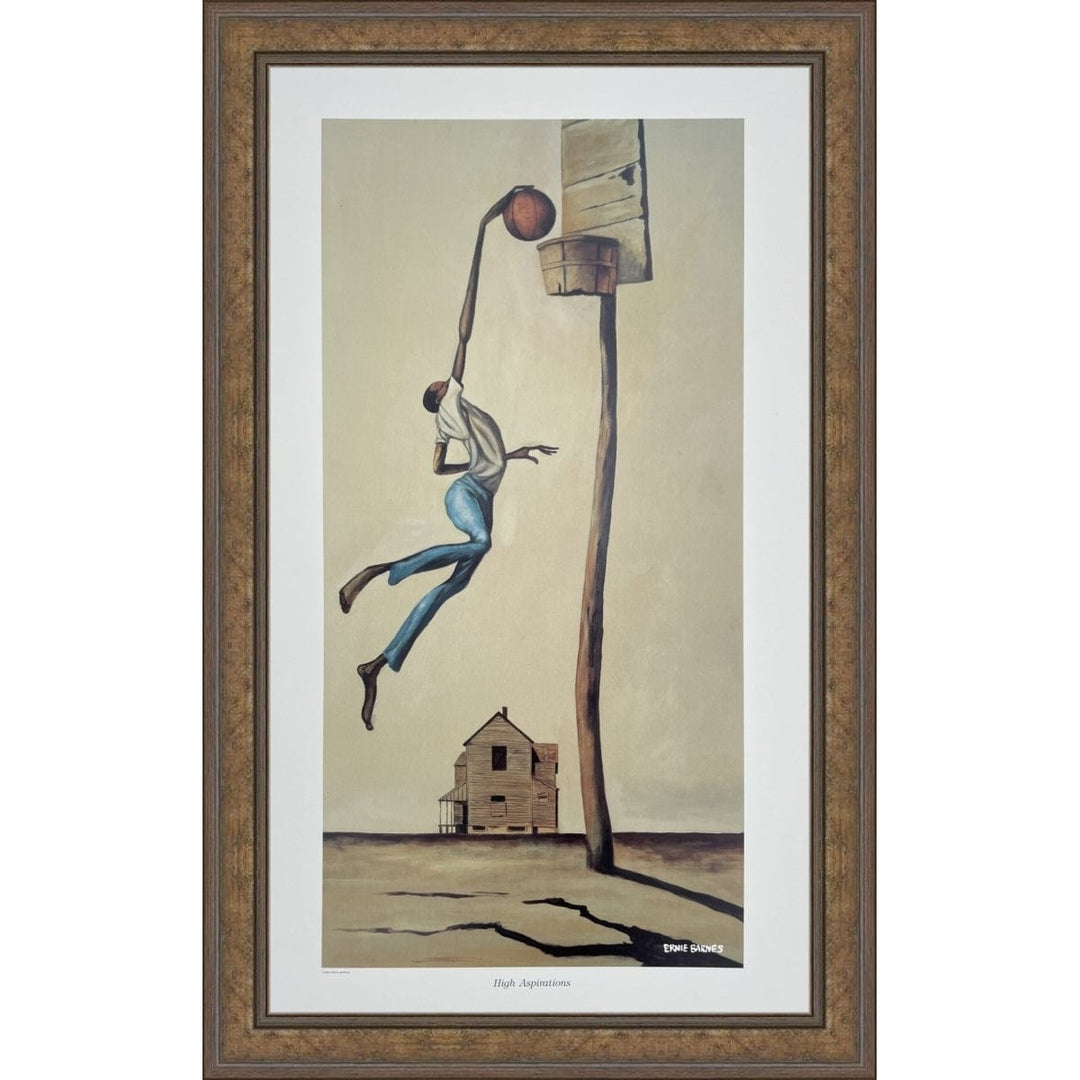 High Aspirations by Ernie Barnes (Distressed Light Walnut Frame)