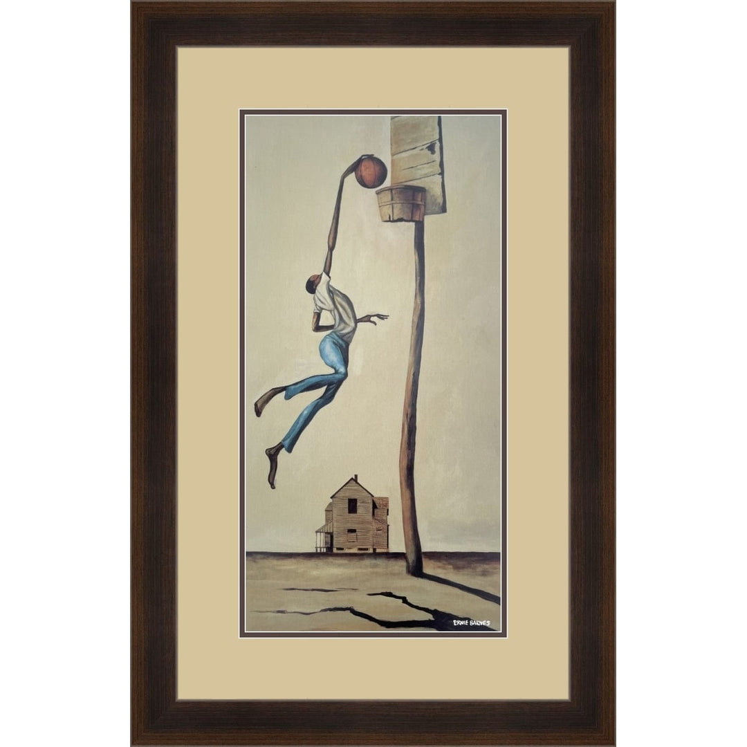 High Aspirations by Ernie Barnes (Double Matted with Brown Frame)
