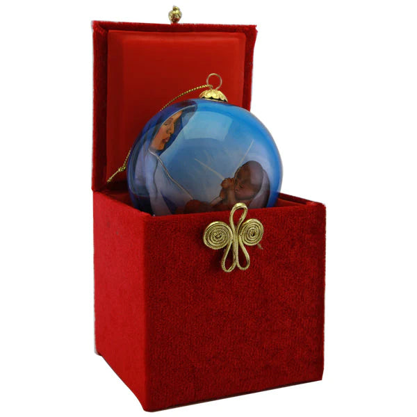 Holy Night: African American Glass Ball Christmas Ornament