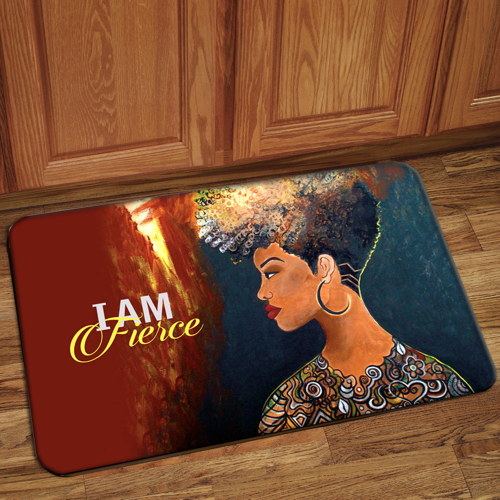 I Am Fierce by Sylvia "Gbaby" Cohen: African American Interior Floor Mat