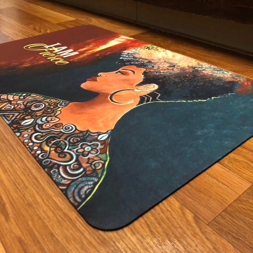 I Am Fierce by Sylvia "Gbaby" Cohen: African American Interior Floor Mat