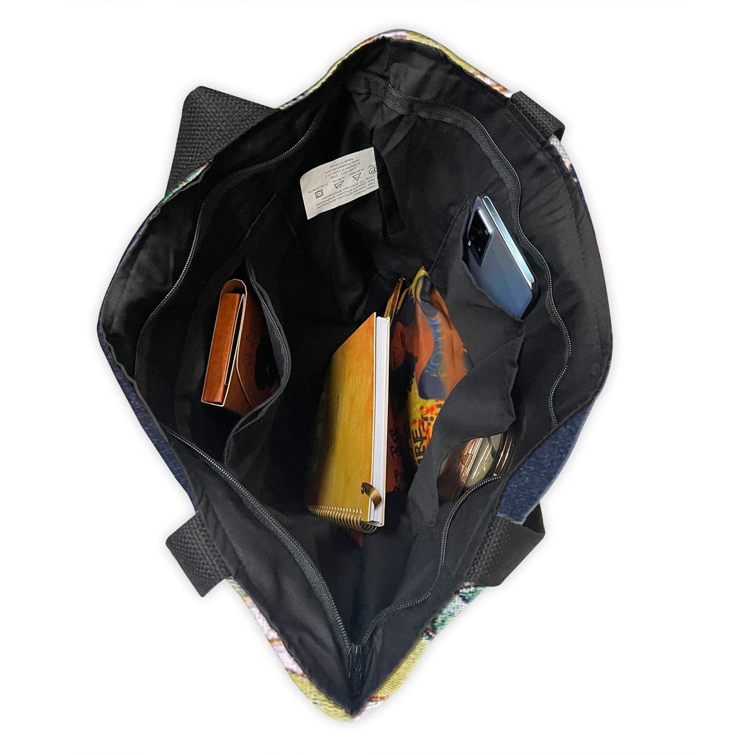 I am Life: African American Woven Tote Bag by GBaby (Interior)
