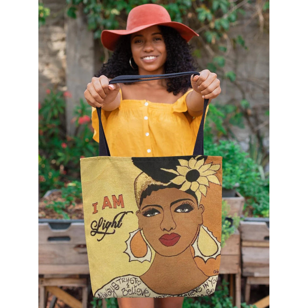 I am Light Woven Tote Bag