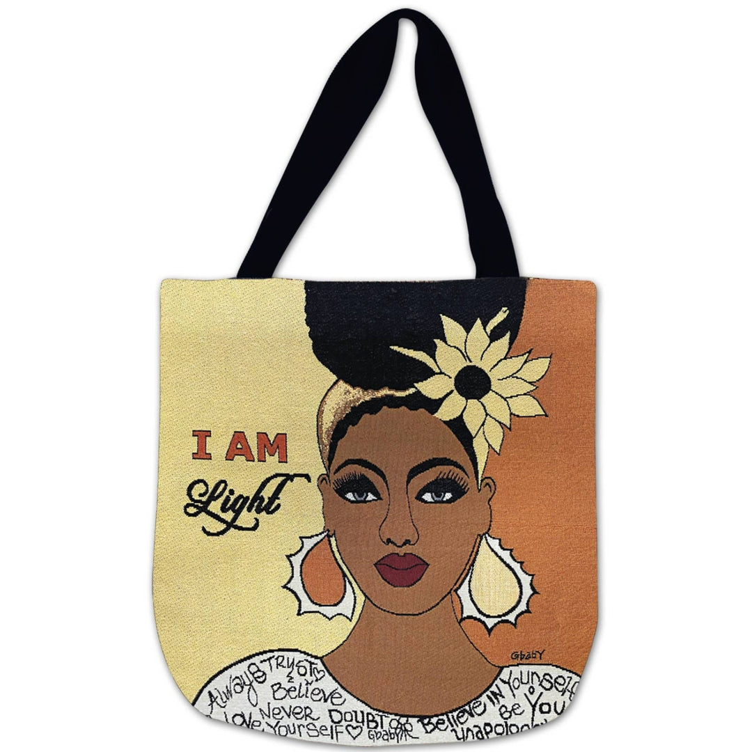 I am Light Woven Tote Bag
