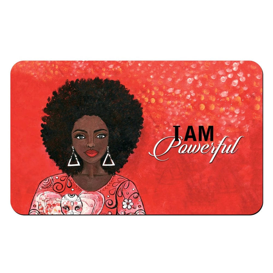 I Am Powerful (Delta Sigma Theta) by Sylvia "Gbaby" Cohen: African American Interior Floor Mat