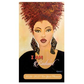 I Am Radiant by Sylvia "Gbaby" Cohen: 2026-2027 Two Year African American Pocket Planner (Main) - Planner cover with a stylized illustration of a woman with red hair and 'I AM Radiant' text.