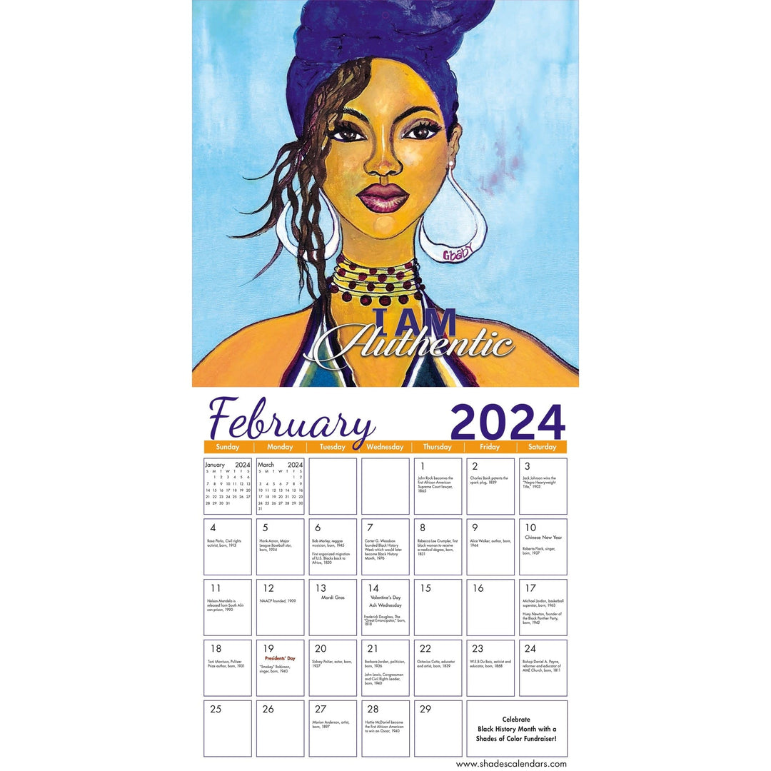 I Am: Art of Sylvia "Gbaby" Cohen 2024 African American Wall Calendar (Inside)