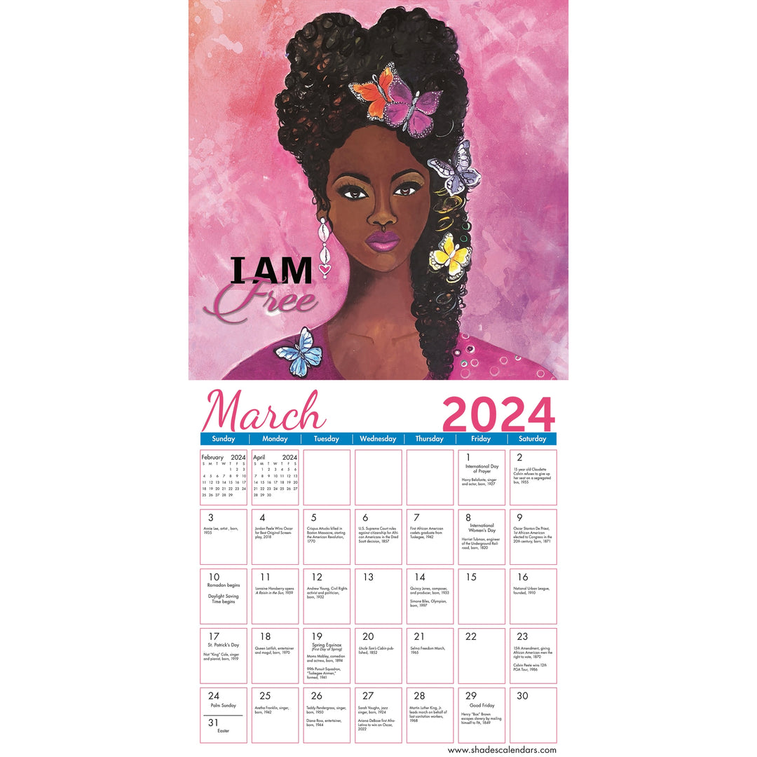 I Am: Art of Sylvia "Gbaby" Cohen 2024 African American Wall Calendar (Inside)