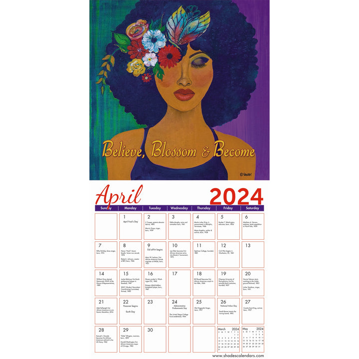 I Am: Art of Sylvia "Gbaby" Cohen 2024 African American Wall Calendar (Inside)