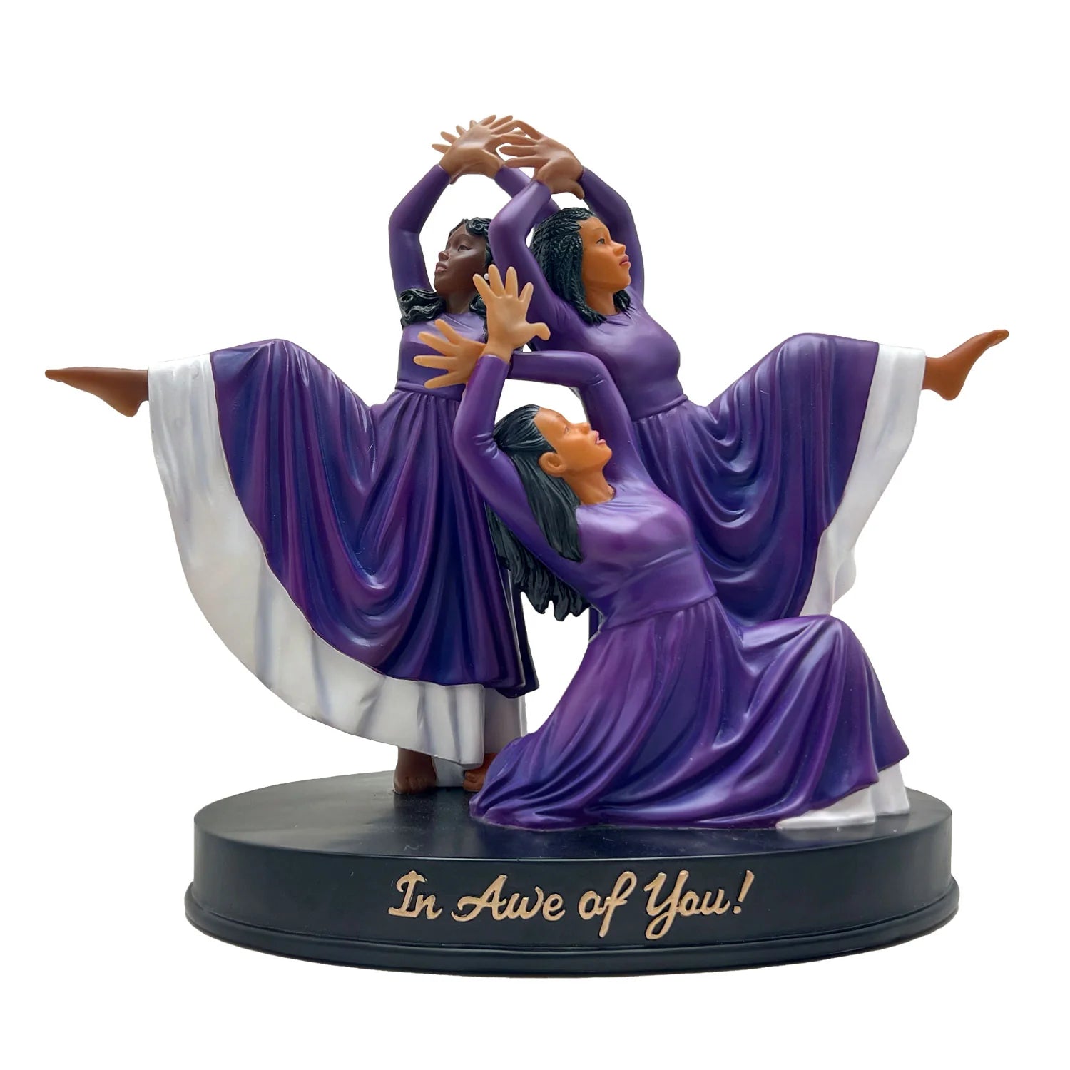 8 of 25: In Awe of You: African American Praise Dancer Figurine (Purple)