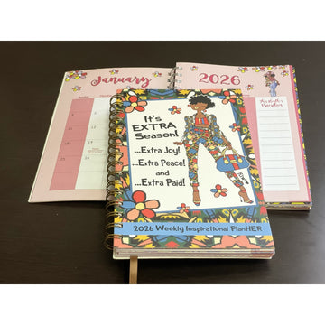 It's Extra Season by Kiwi McDowell: 2026 Weekly Inspirational Planner (Lifestyle Combo) - 2026 weekly inspirational planner with colorful design and text on a dark surface